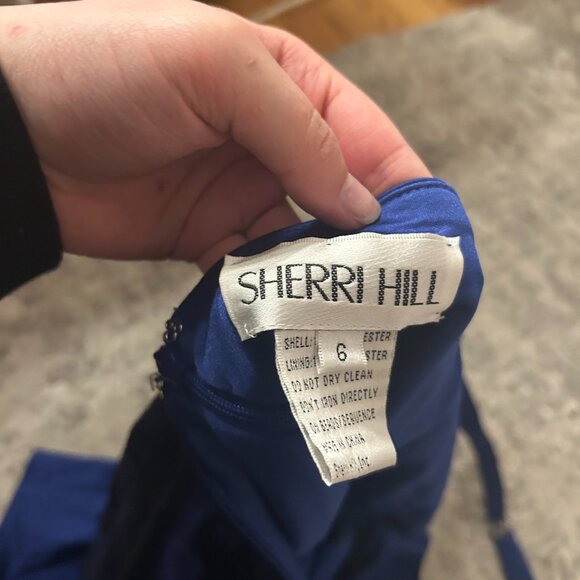 Sherri Hill 51420, dark blue, size 6 - Picture 5 of 6